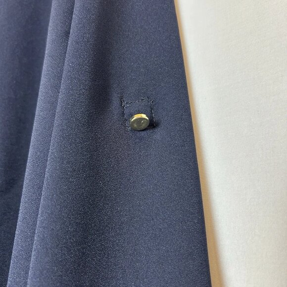 Ann Taylor Roll Tab Long Sleeve V-Neck Blouse Women's Size Medium Navy - Picture 6 of 12